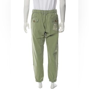Gucci Green Cotton Embroidered Logo Pants Gucci Band - 30